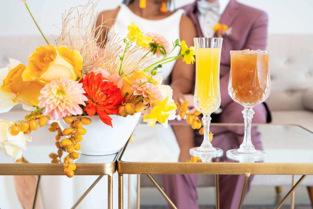 Colorful florals and cocktails at LA wedding