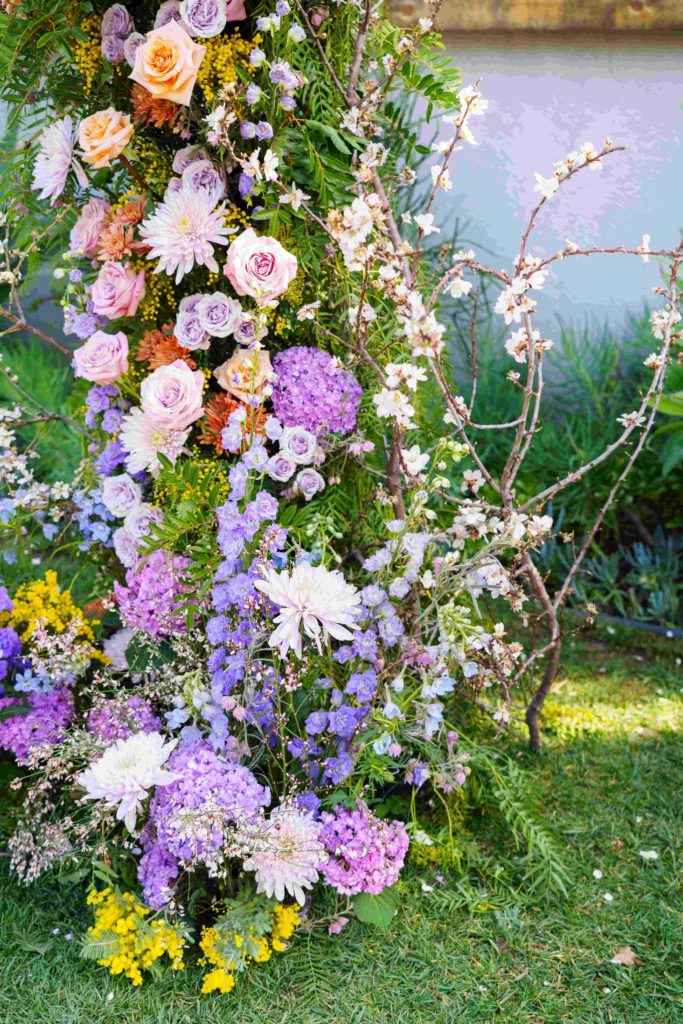 Colorful Spring garden inspired wedding arch