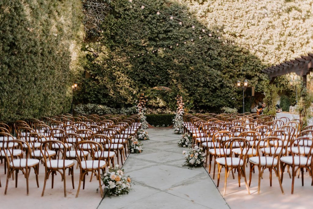 Franciscan Gardens ceremony space with circle arch