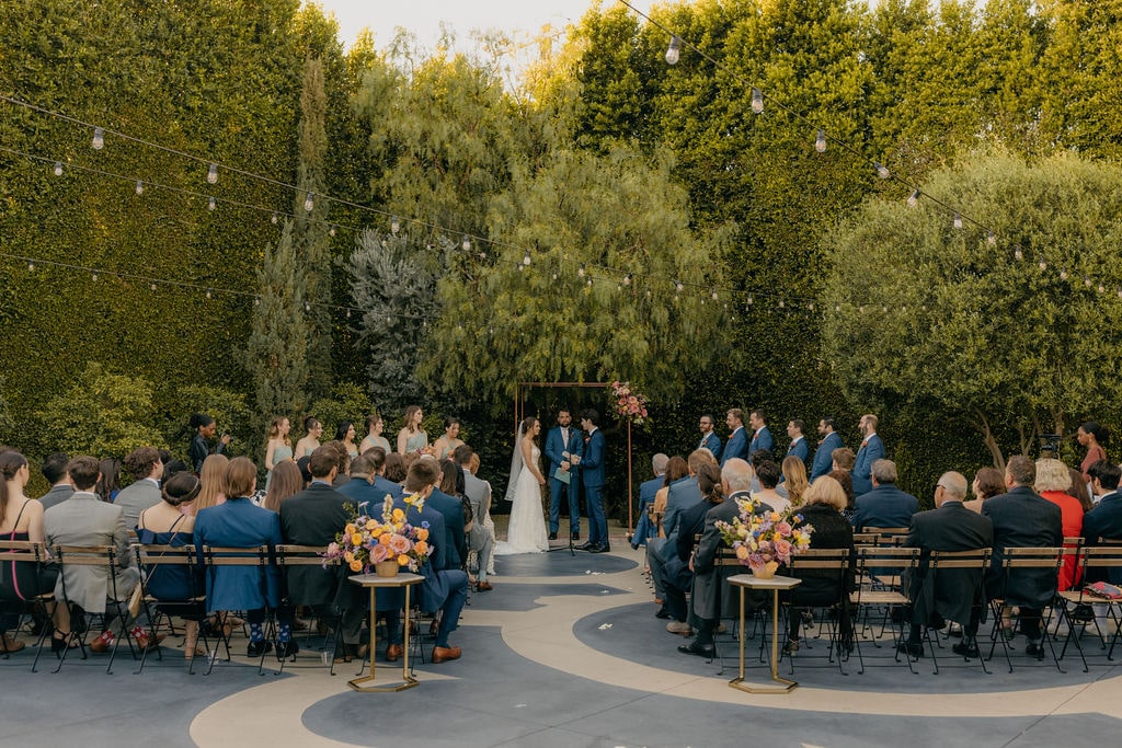 Outdoor wedding ceremony at The Fig House in Los Angeles