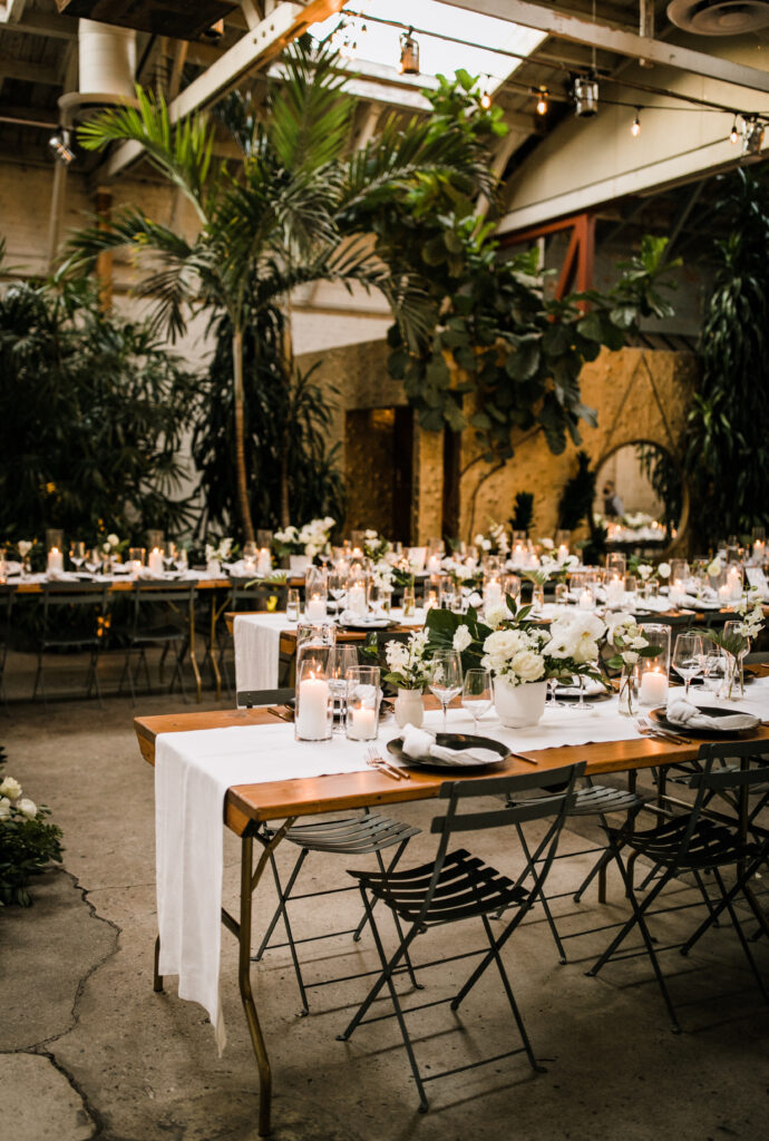 Black and White tropical wedding at Millwick in Los Angeles 