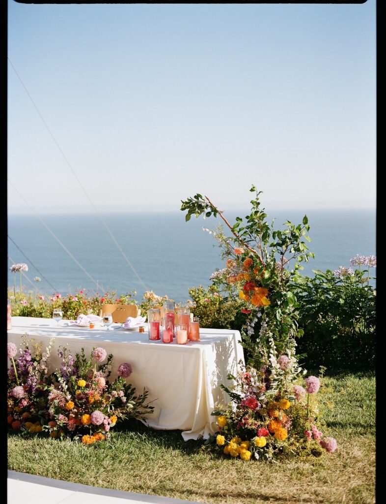 sweetheart table with ocean view